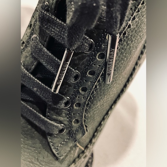 BURBERRY Authentic Prorsum Brogue Platform Lace Up Boot Black Leather Womens 8.5 - Picture 4 of 8